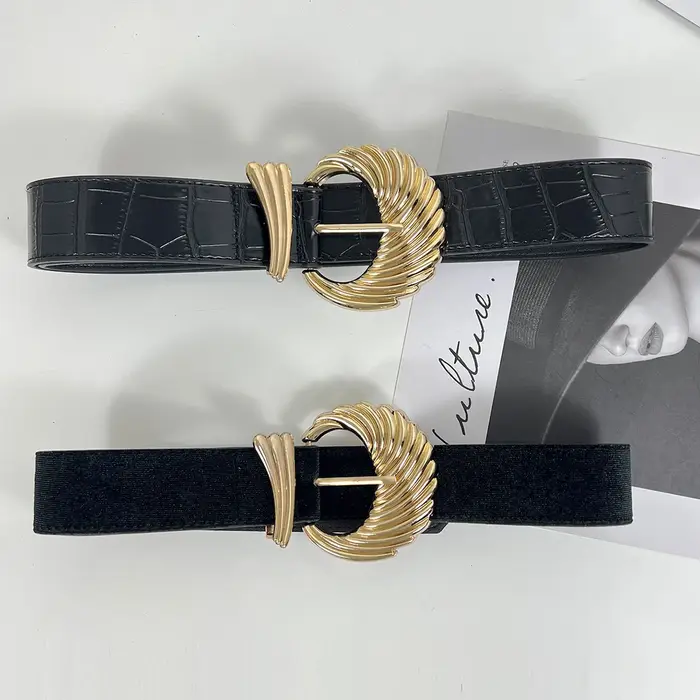Ceintures en cuir velours noir pour femmes
