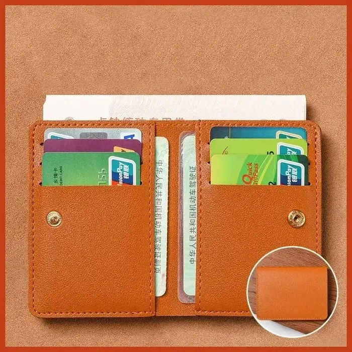 Petit portefeuille en cuir artificiel pour homme, portefeuille simple pour femme, portefeuille éléga