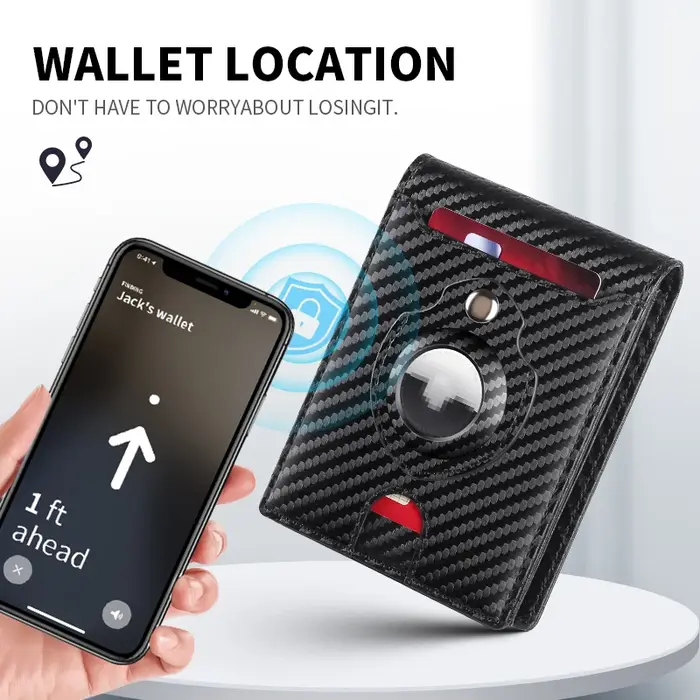 GERUOLA Portefeuille ultra-mince pour homme avec support Apple Airtag - Blocage RFID