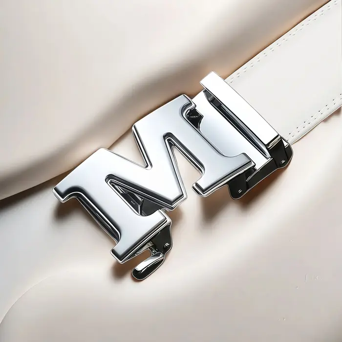 Ceinture blanche pour homme 2026 avec boucle automatique en alliage – Tendance