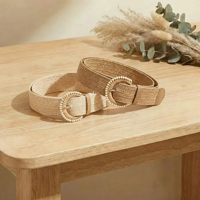 Ceinture tressée élastique rétro pour femmes