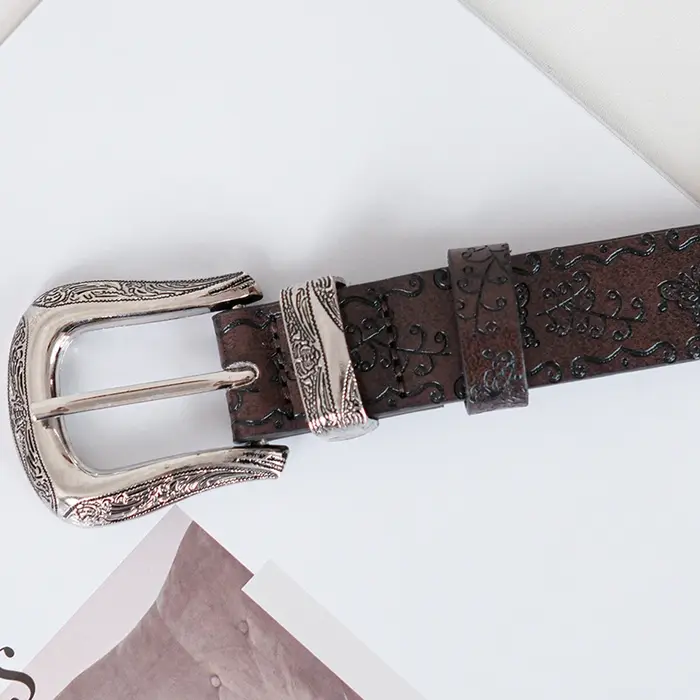 Ceinture de style américain rétro marron pour femmes