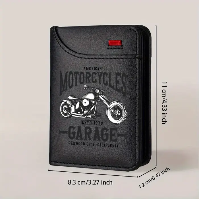 1 portefeuille de motard en cuir rétro pour hommes