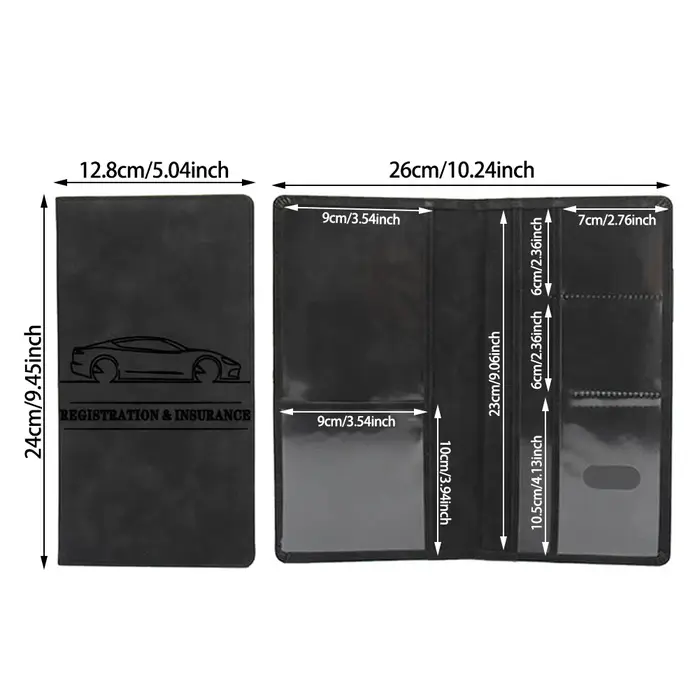 Sac de rangement multifonctionnel en cuir pour Documents de voiture