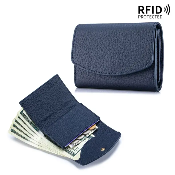 Nouveau portefeuille court en cuir véritable pour femmes