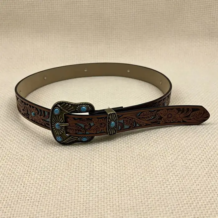 1 ceinture unisexe avec perles bleues