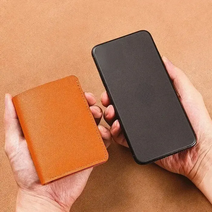 Petit portefeuille en cuir PU pour hommes et femmes