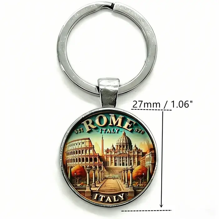 1PC Porte-clés vintage à thème italien Rome