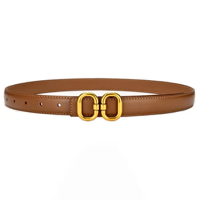 Ceinture marron d'été avec pantalon western finement assressenti, ceinture simple et interchangeable