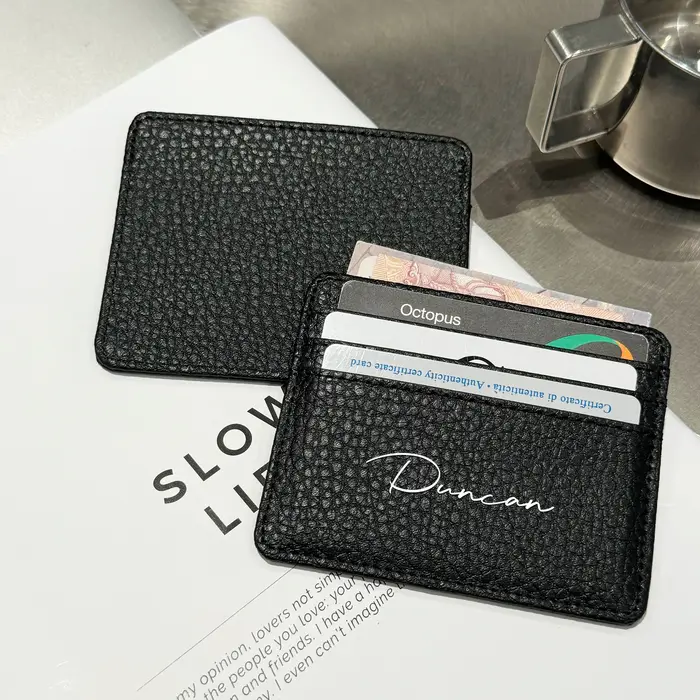 Portefeuille noir personnalisable avec nom
