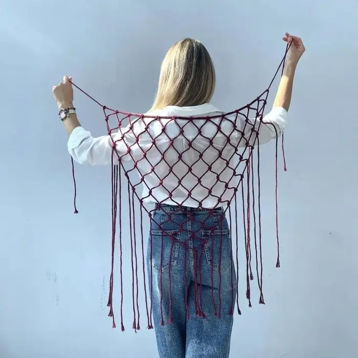 Ceinture en coton tissée à la main, couleur unie unique, style bohème, châle léger et chic, accessoi