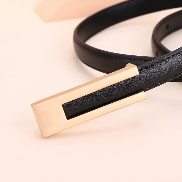Ceinture en cuir de vachette pour femmes ; Ceinture fine pour la taille ; Décoration polyvalente ; Robe amincissante ; Accessoire de costume ; Ceinture pour femmes