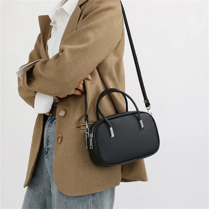 Sac bandoulière en cuir véritable pour femme