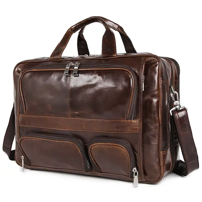 Sac à main de luxe en cuir véritable pour hommes