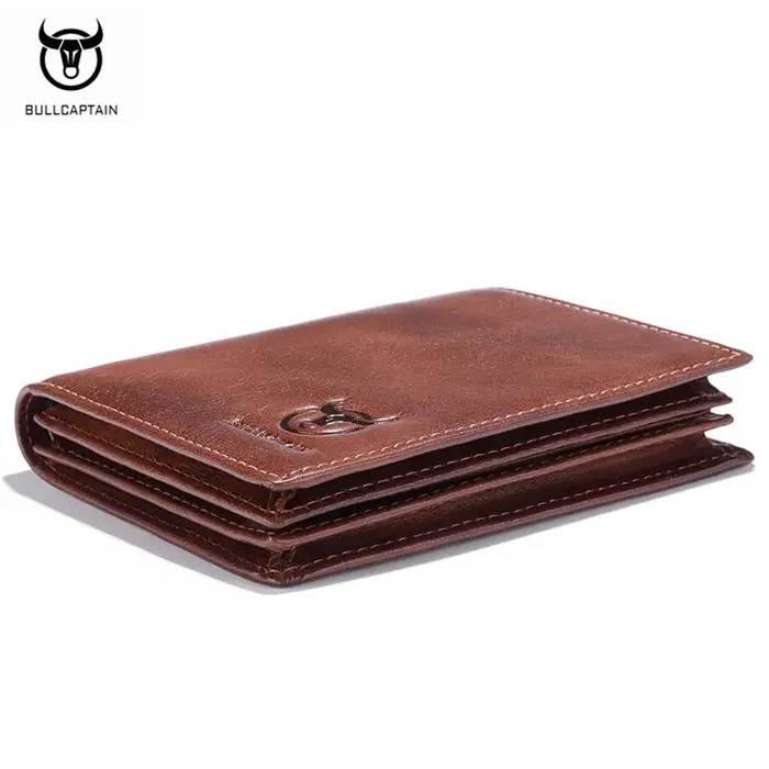 Portefeuille en cuir véritable haut de gamme pour homme
