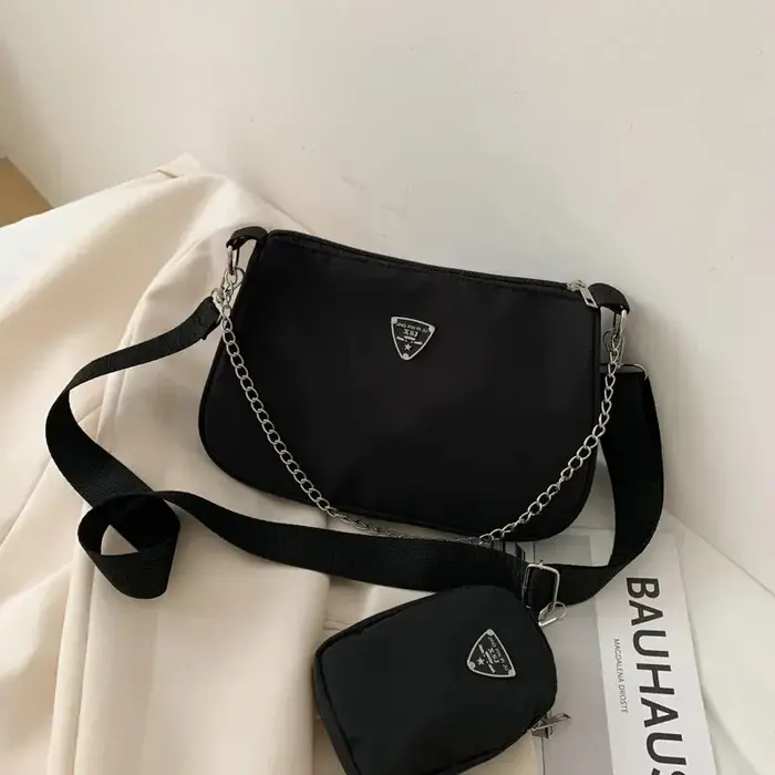 Sac à bandoulière en nylon portable pour femme, sac sous les bras décontracté, sac à bandoulière pou