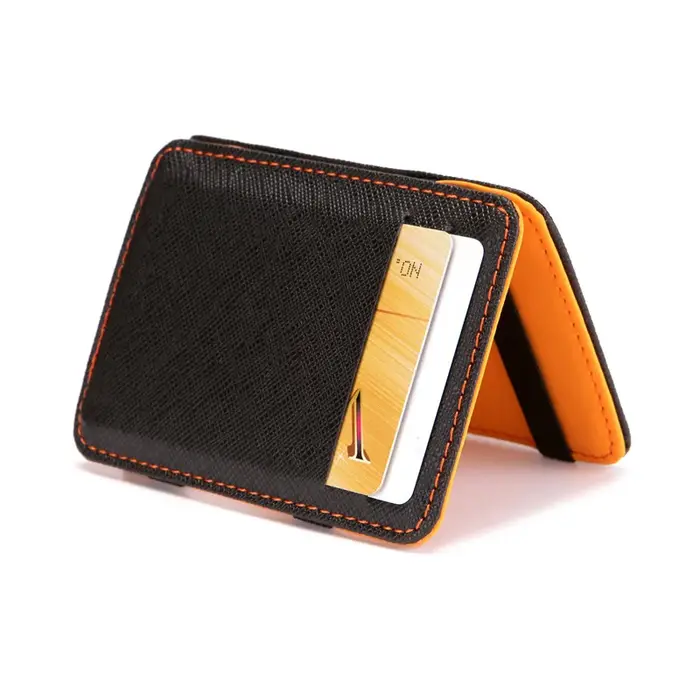 Mini portefeuille fin pour hommes d'affaires, portefeuilles magiques en cuir PU, porte-carte de crédit