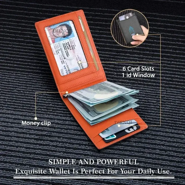 Portefeuille Rfid personnalisé porte-carte en Fiber de carbone cuir minimaliste hommes