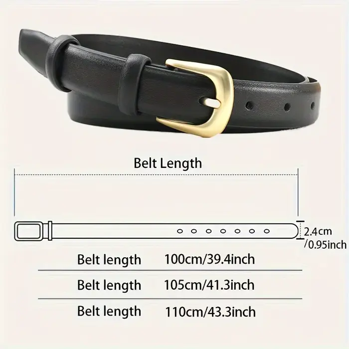 Ceinture simple décorative noire pour femmes
