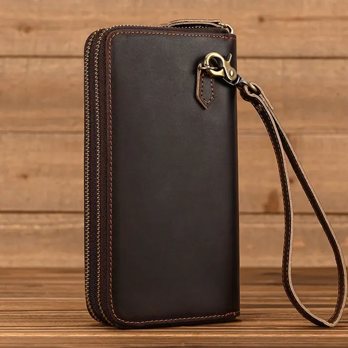 Portefeuille de styliste en cuir véritable pour homme d'affaires