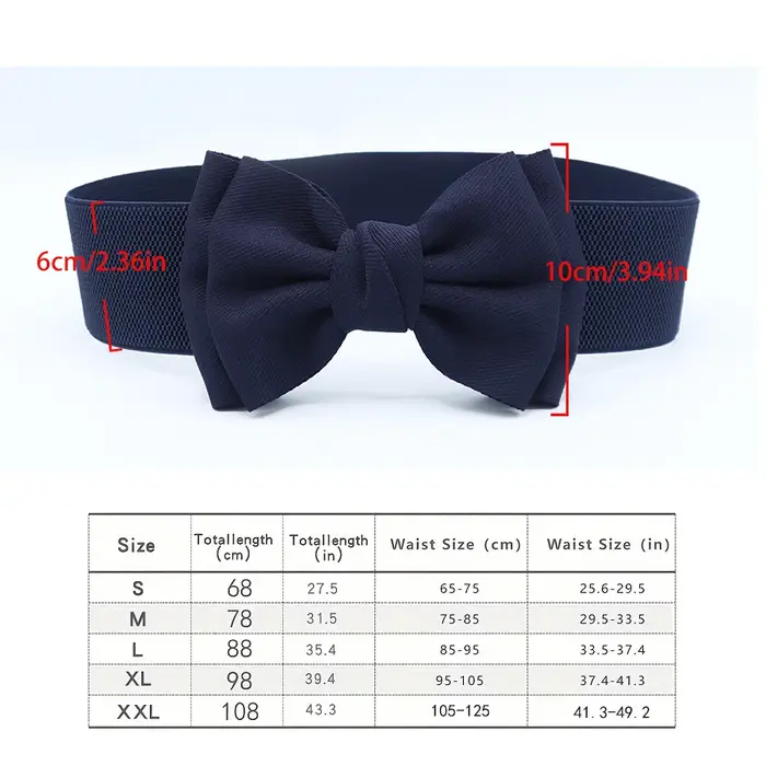 Ceinture élastique à gros nœud pour femmes