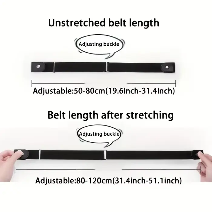 Ceinture sans boucle pour pantalons en Jean, robes, ceinture de taille élastique extensible sans bou