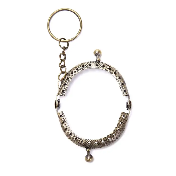 Porte-monnaie 5cm, cadre métallique avec porte-clés