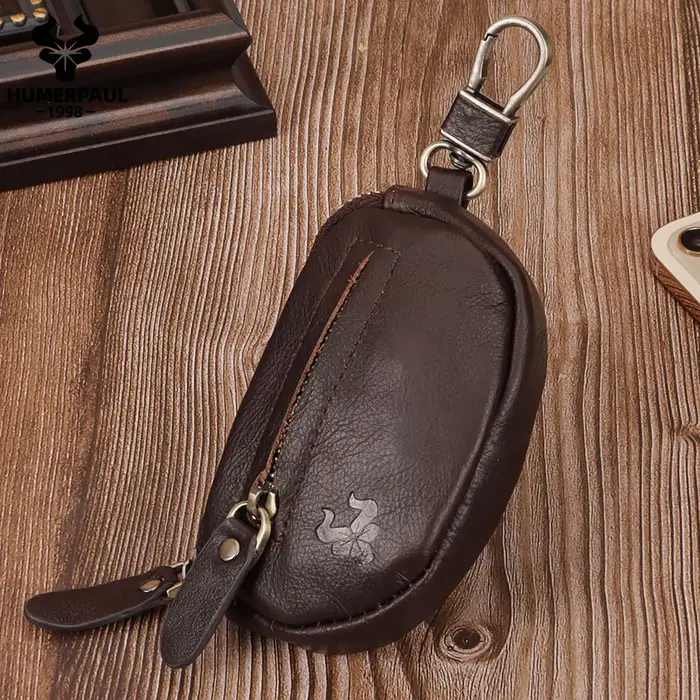 KAVIS porte-monnaie en cuir véritable hommes portefeuille Mini court fermeture éclair sacs à main souples sac à clés cadeau pour poche d'argent petit support pour clé