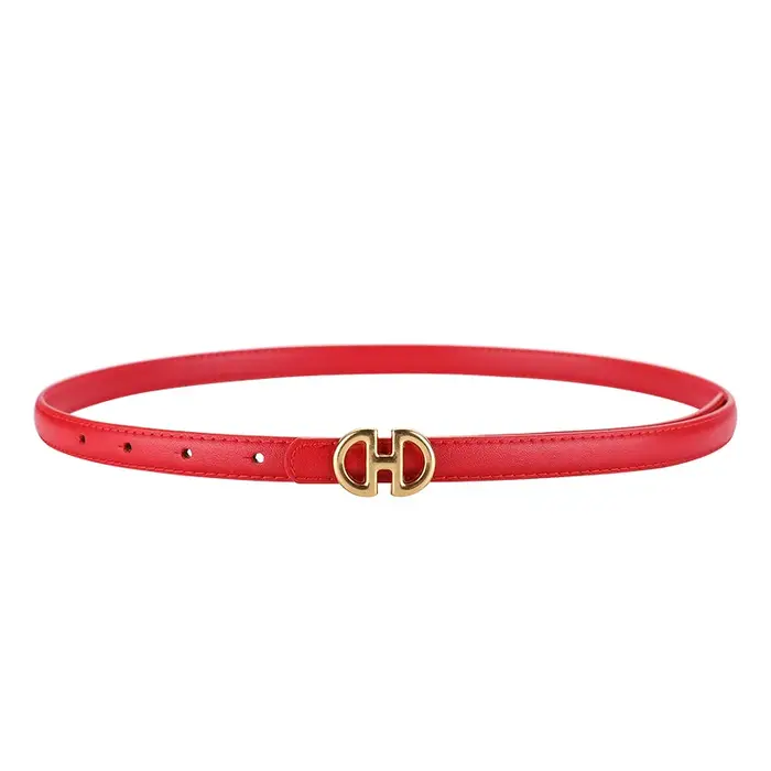 Ceinture fine en cuir véritable pour femmes, mode de luxe, peau de vache de haute qualité, costume décoratif, robe d'été, ceinture fine étroite noire