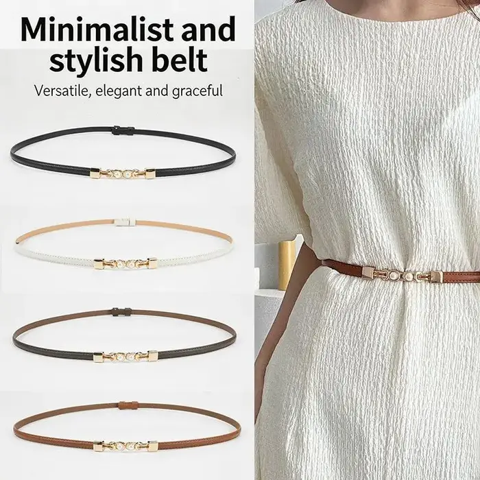 Ceinture fine polyvalente et sophistiquée pour femme avec boucle