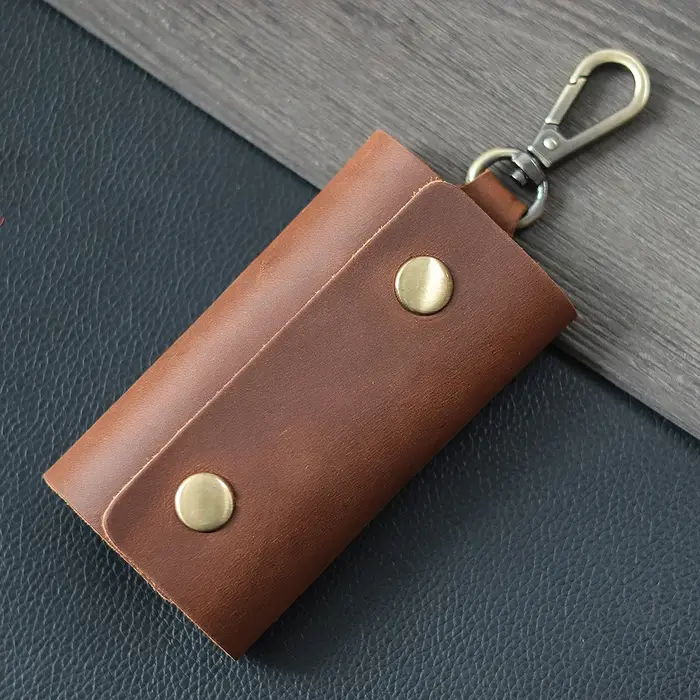 Porte-clés en cuir pour hommes – Organisateur de pochette à clés multifonctionnel avec clip de ceinture suspendu à la taille
