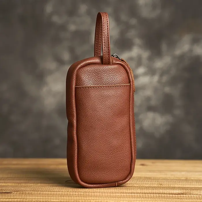 Pochette en cuir véritable pour homme