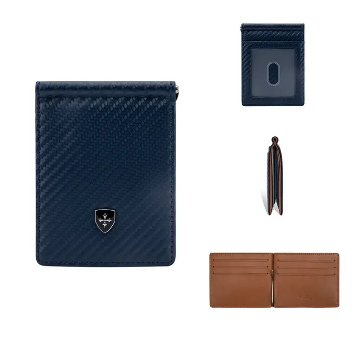 Baellerry Portefeuille RFID en fibre de carbone pour homme, porte-cartes de visite ultra fin avec anti-démagnétisation