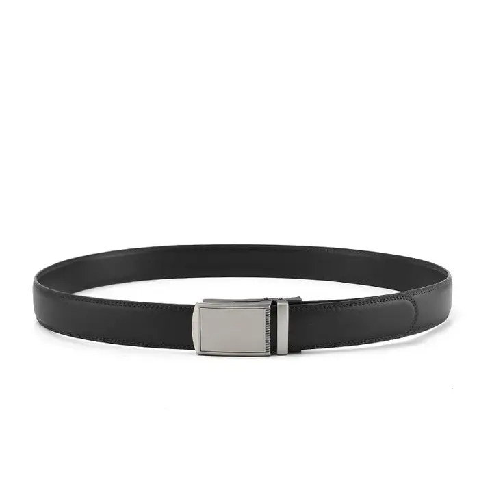 Ceinture en cuir de luxe de couleur unie pour homme