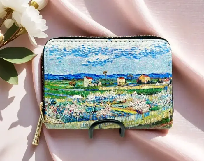 Vente chaude! Portefeuille porte-cartes Van Gogh Art – Cuir végétalien de qualité supérieure