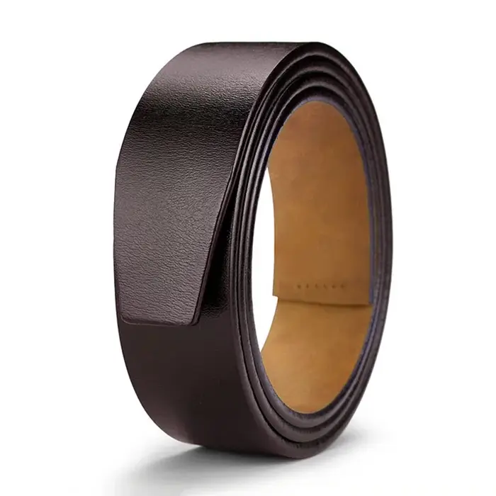 No Buckle 3.5cm Width Genuine Leather Belt Straps Without Automatic