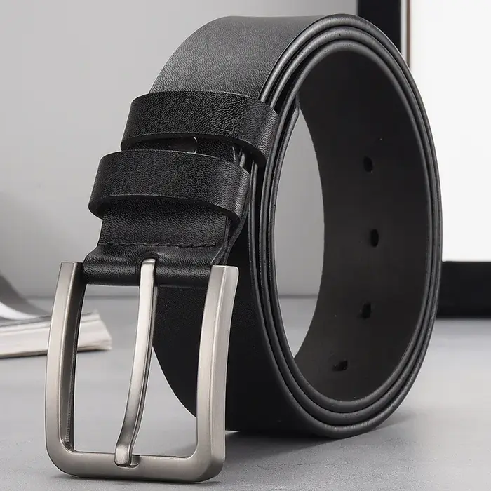 Ceinture pour homme en cuir véritable, ceinture de luxe pour pantalon, ceinture noire pour jeans, ce