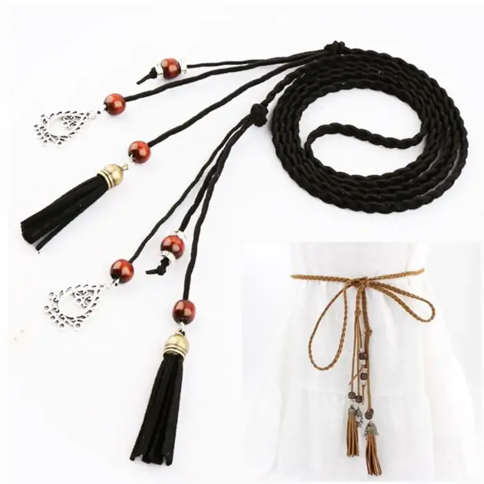 Ceinture en ULtressée vintage pour femmes et filles, gland polyvalent, ceinture bohème, sangle de taille, design de luxe