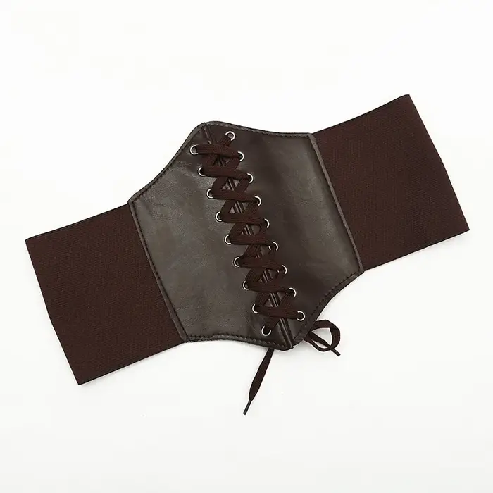 Ceinture large rétro pour femme avec élastique