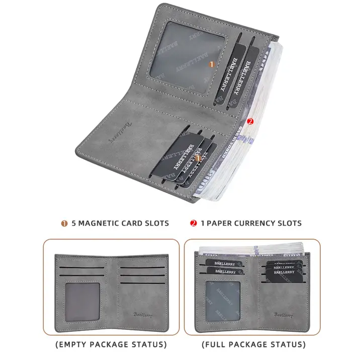 Baellerry nouveau court hommes portefeuille petits sacs de cartes porte-Photo mince mâle