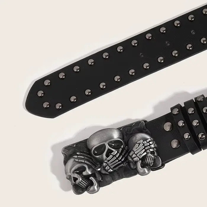 Nouvelles ceintures pour femmes de haute qualité marque de luxe Punk Goth Rivet noir jean unisexe ho