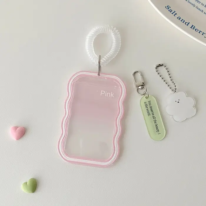 Porte-carte à motif ondulé Simple de Style coréen