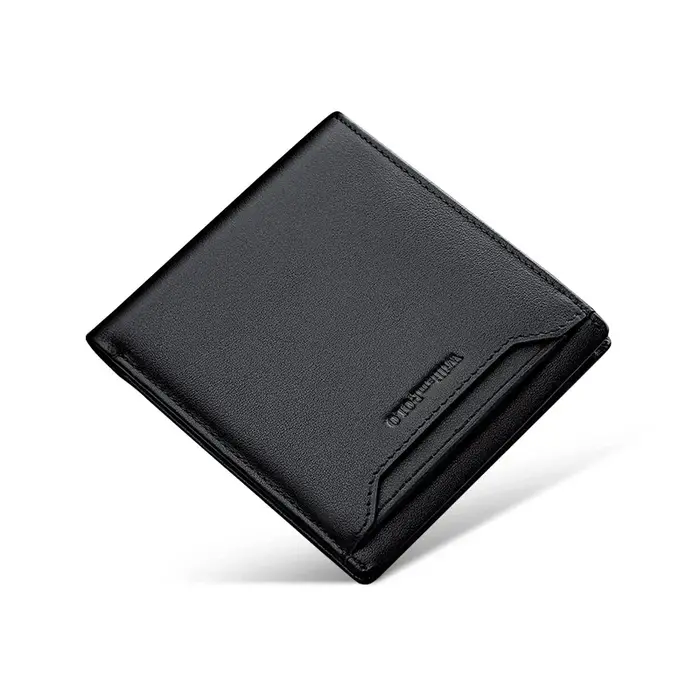 Portefeuille multifonctionnel en cuir pour hommes, porte-cartes, sac d'argent, style court à la mode