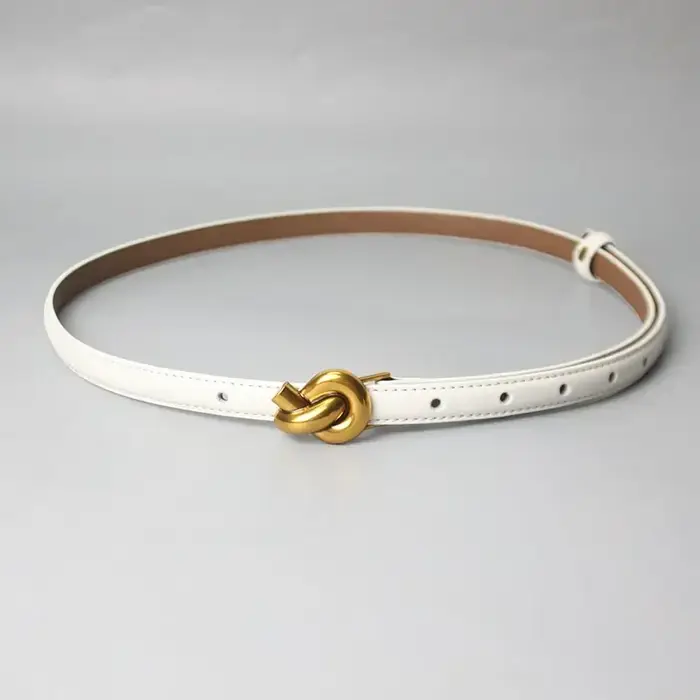 Ceintures à boucle de noeud de ceinture en cuir véritable de conception simple pour jeans habillés