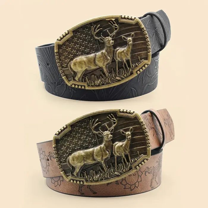 Ceinture Western Cowboy Street Style – Motif Animal sculpté
