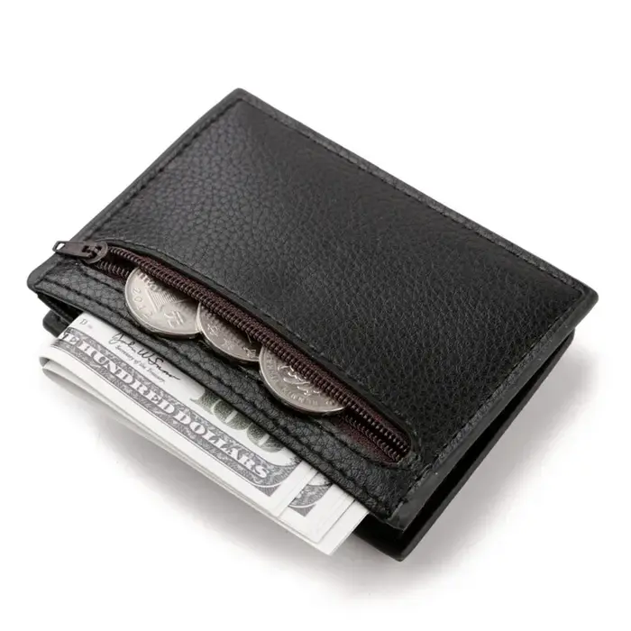 Porte-monnaie mince en cuir PU pour femmes et hommes