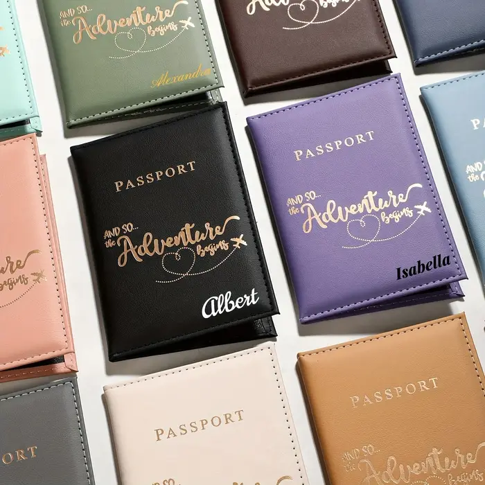 1 pièce Porte-passeport personnalisable avec lettre