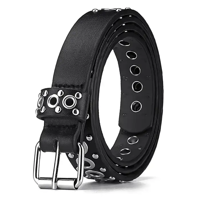 Ceinture fine à rivets pour femmes, à la mode, avec boucle à aiguille personnalisée, tendance de rue