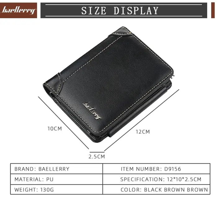 Nouveaux hommes en cuir portefeuilles de haute qualité fermeture éclair court design porte-carte homme sac à main