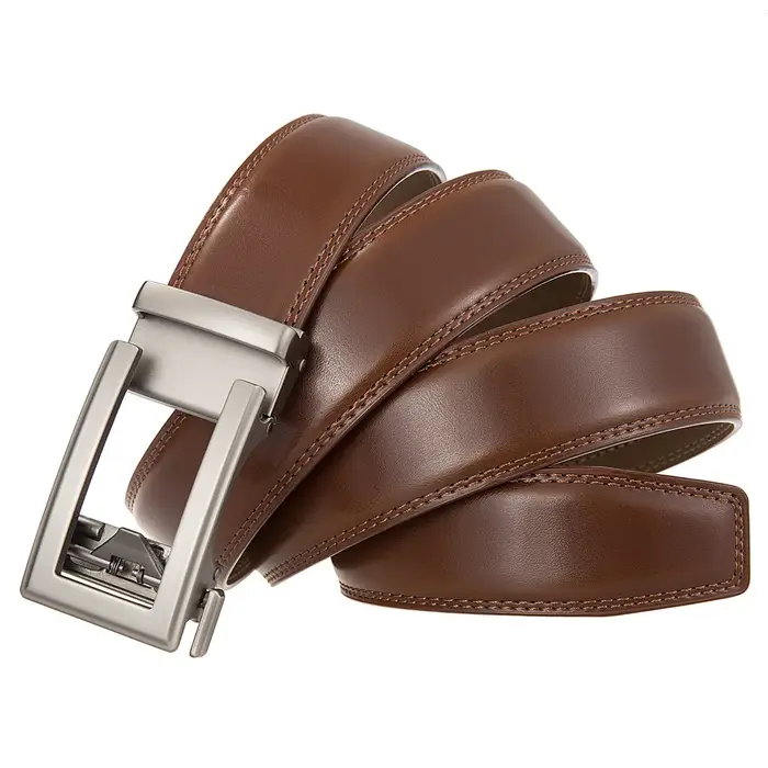 Marron café noir herbe vert hommes Ceinture automatique cliquet boucle marque de luxe en cuir véritable